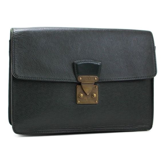 Louis Vuitton Business Bag Taiga Insert Lock Leather Episea Black - Picture 1 of 3
